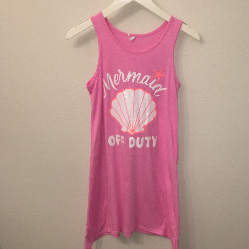 Fabkids Dress Swim Coverup size 10/12 mermaid vacation summer pink
